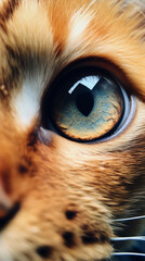 an extreme closeup of a cat looking at the camera lens created with Generative Ai