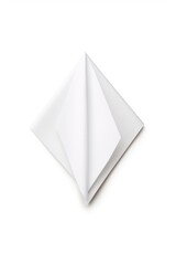 A piece of folded paper with a crease isolated on white background