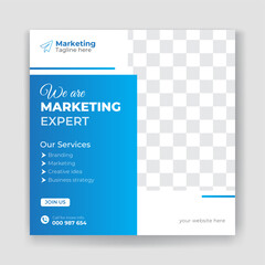 Business promotion marketing expert social media post design vector template