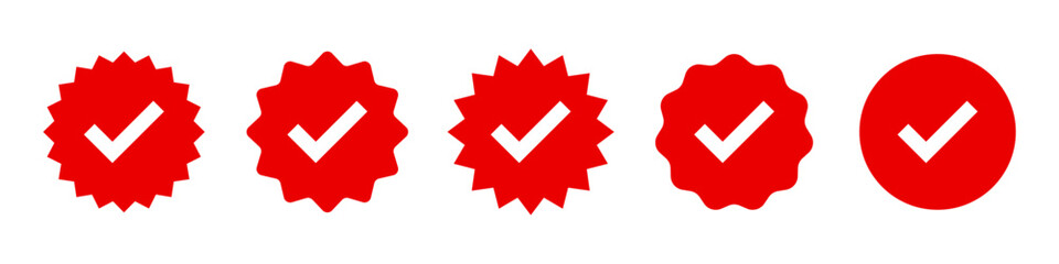 Verification red starburst sticker set