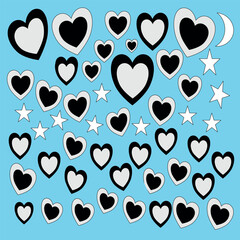 Fototapeta premium Hearts seamless pattern