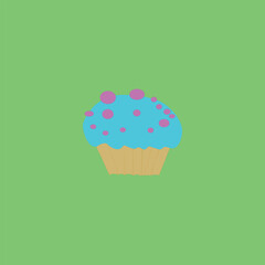 Donut on the light green background