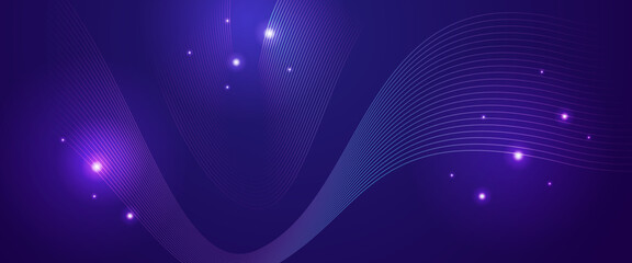 Blue and purple violet vector abstract technology modern wavy banner template design. Modern shiny lines futuristic technology concept. Suit for poster, banner, brochure, corporate, website