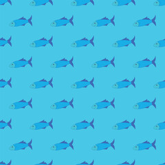 The blue fish seamless pattern