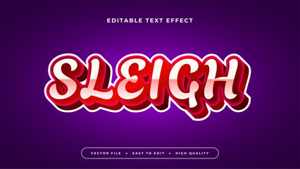 White red and purple violet sleigh 3d editable text effect - font style