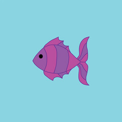 The fish at the light blue background