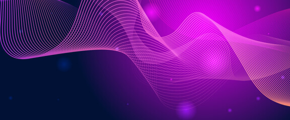 Orange and purple violet vector abstract technology flowing waves design banner. Minimalist modern wavy concept for banner, flyer, card, or brochure cover