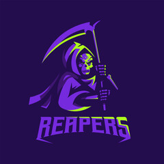 Grim reaper mascot sport logo design illustration vector