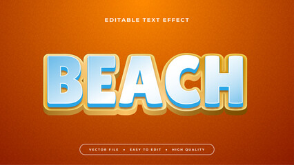 Orange gold and blue beach 3d editable text effect - font style