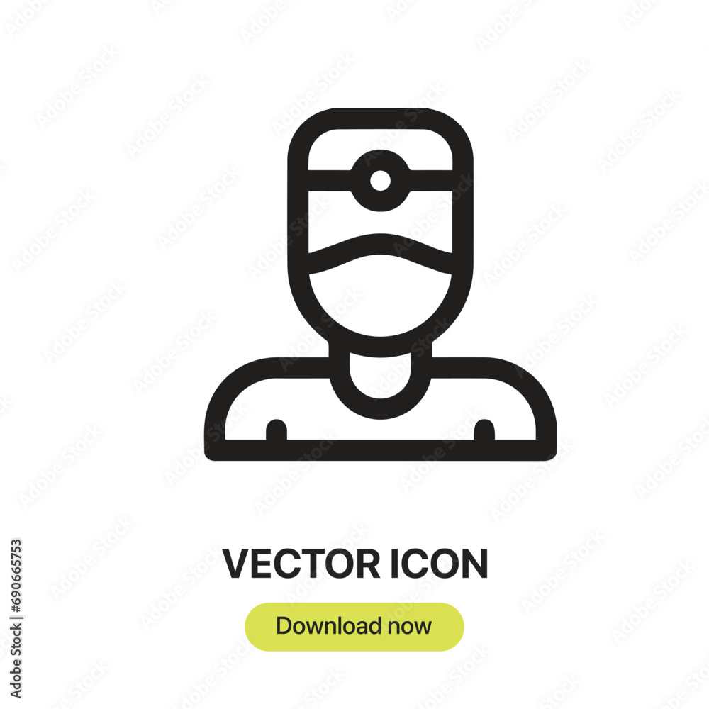 Poster Dentist icon vector. Linear-style sign for mobile concept and web design. Dentist symbol illustration. Pixel vector graphics - Vector.	