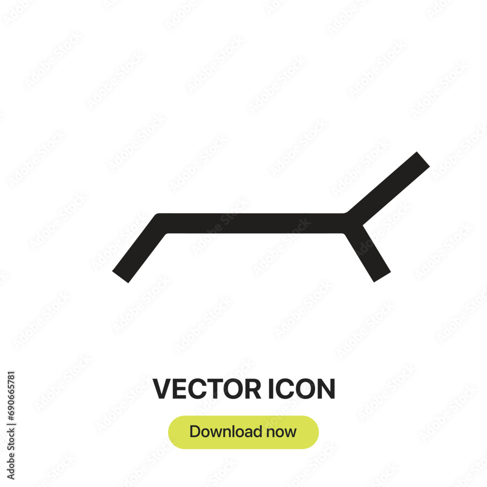 Aufkleber Deck Chair icon vector. Linear-style sign for mobile concept and web design. Deck Chair symbol illustration. Pixel vector graphics - Vector.	