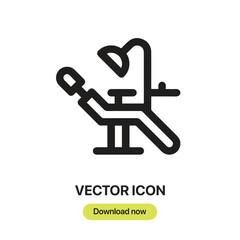 Dentist Chair icon vector. Linear-style sign for mobile concept and web design. Dentist Chair symbol illustration. Pixel vector graphics - Vector.	