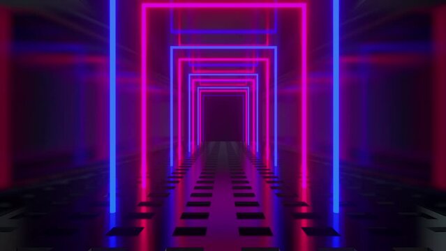 Colorful Neon Tunnel Background Loop