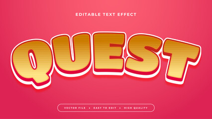 Gold red and pink quest 3d editable text effect - font style