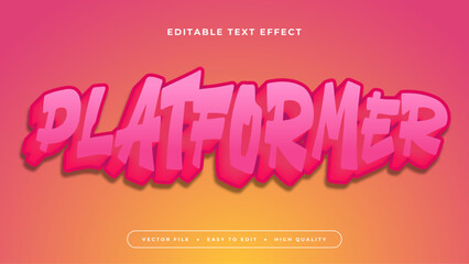 Orange and pink platformer 3d editable text effect - font style