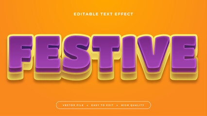 Orange yellow and purple violet festive 3d editable text effect - font style