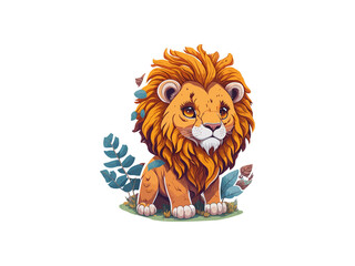 Lion head for logo or icon drawing elegant minimalist style illustration, Png Clip Art.