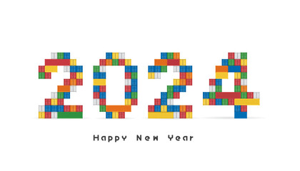 Container boxes for setting 2024 happy new year lettering.
