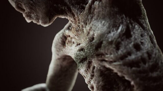 Horrible scary zombie man