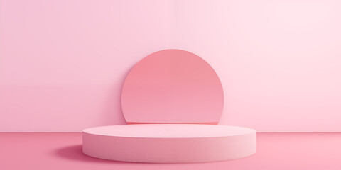 pink minimal 3d podium studio showcase stage scene product display background, valentine background