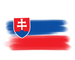 slovakia flag with paint strokes