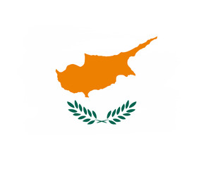 cyprus flag with paint strokes