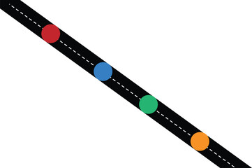 Road Map, Flat Design Vector. Navigation Roadmap infographic.