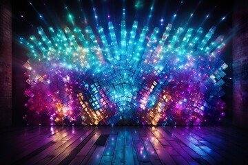 Fototapeta premium carnival background disco glowing wall colorful background