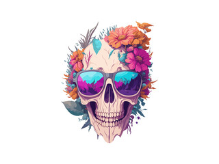 skull head with rose of vintage illustration day of the dead, Png Clipart.