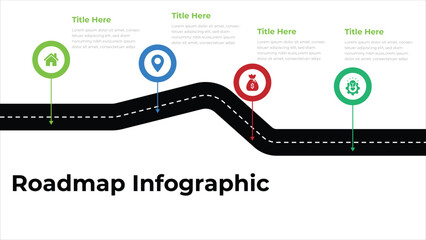 Business road map timeline infographic icons designed. Can be used for steps, options, business process, workflow, diagram, flowchart concept, timeline.