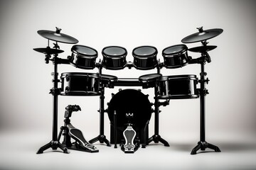 Fototapeta na wymiar Electronic drum set isolated on white background 