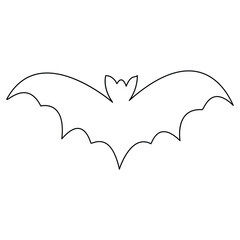 Vector illustration of Halloween bat continuous one line art drawing minimalist design