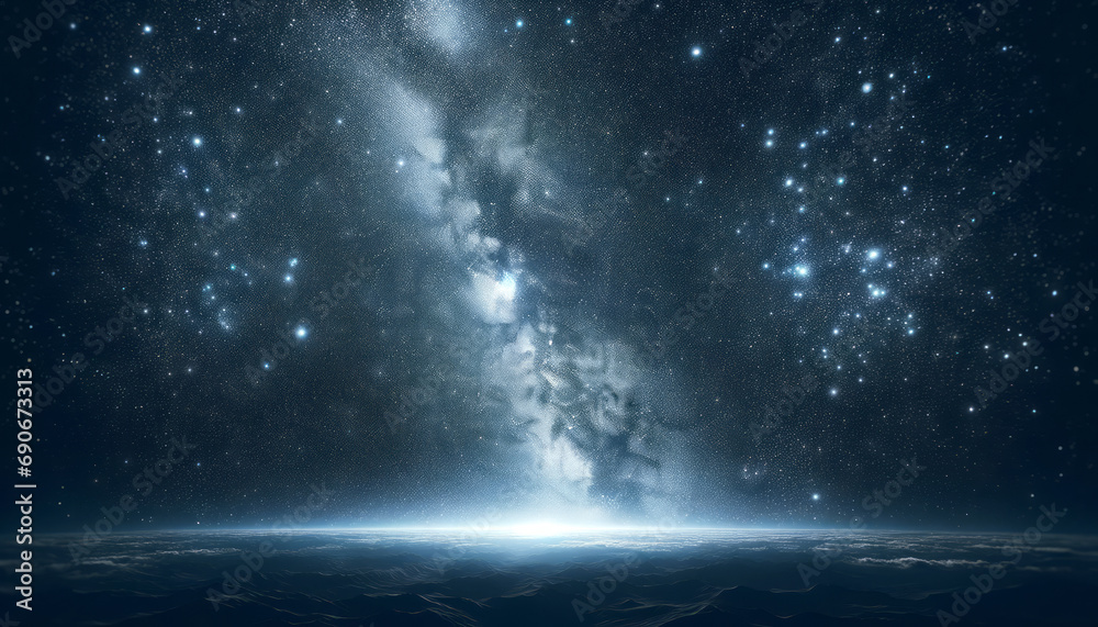 Poster starry galaxy with nebulae illuminating the cosmic expanse. generative ai