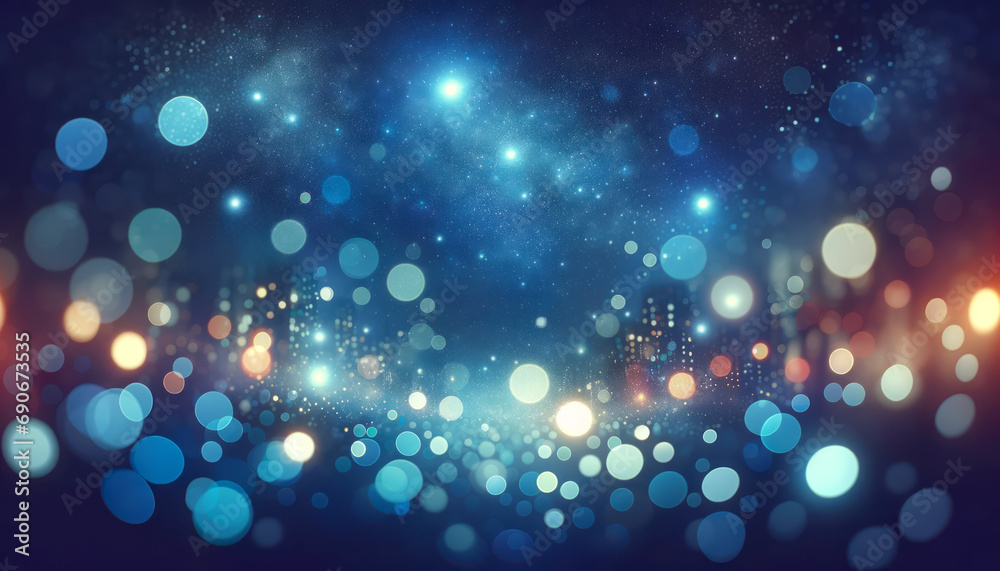 Poster Cosmic bokeh effect against a nightscape, ethereal and festive concept. Generative AI