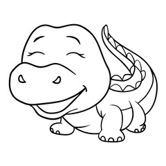 Cute animal illustration on isolated white background, cool for stickers, logos, t-shirts, coloring books, etc.