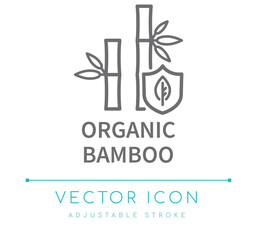 Organic Bamboo Fabric Textile Line Icon