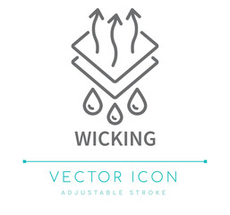 Wicking Fabric Textile Line Icon