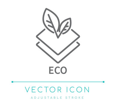 Eco Fabric Textile Line Icon
