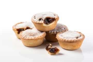 Fruit Mince Pies isolated on white background 
