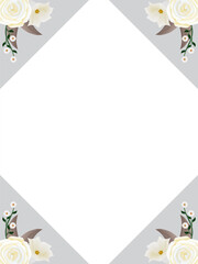 White roses wedding invitation design