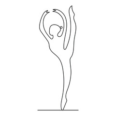 Ballet dance outline vector style continuous one line art drawing of beautiful women in the art