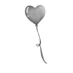 Black heart shaped balloons