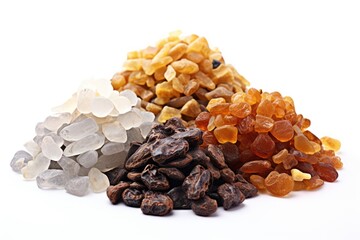 Gold, Frankincense, and Myrrh isolated on white background