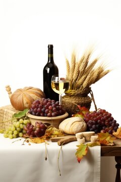 Harvest table isolated on white background 