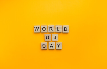 On March 9th, World DJ Day, a minimalistic banner with an inscription in wooden letters