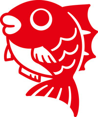 かわいい鯛のシンプルなイラスト