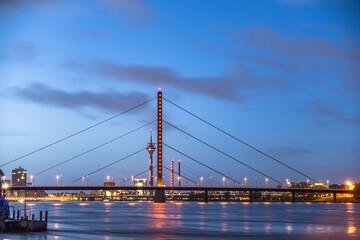 Fall scenery at River Rhine, Duesseldorf, Germany