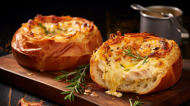 baked chicken with rosemary HD 8K wallpaper Stock Photographic Image 