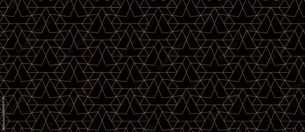 Aufkleber Abstract Geometric background pattern in trendy Peach Fuzz color. Cristmass design seamless pattern of gold metal grid, stars. Luxury creative print design for invite, gift certificate, vip card