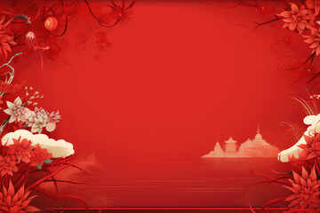 China new year banner red background